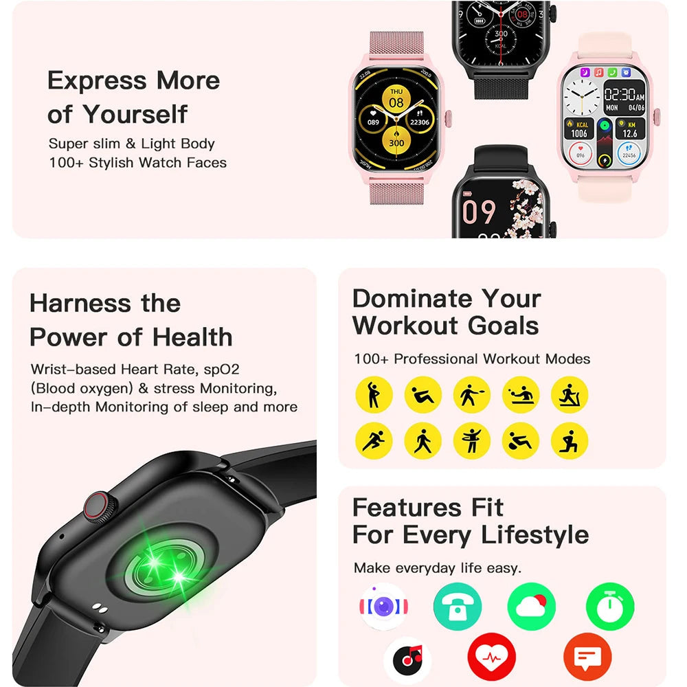 LT10 Smart Watch Dial Music Fitness Tracker